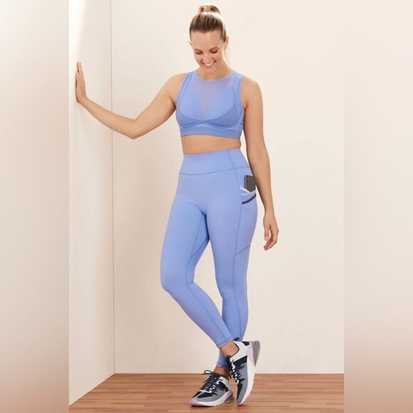 Fabletics Leggings Size Small Light Blue Trinity High-Waisted Pockets  Motion365 - Picture 6 of 13